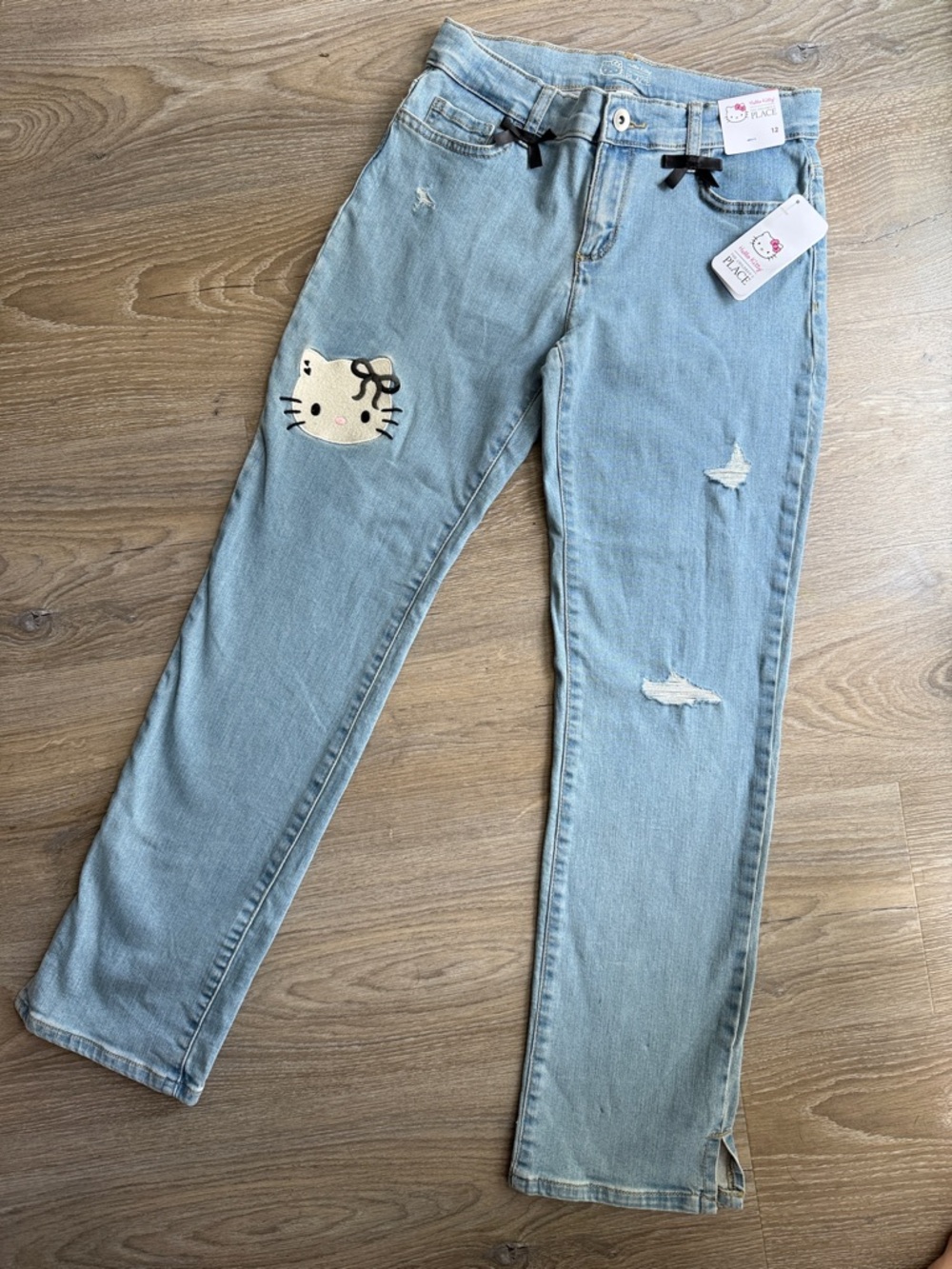 The Children's Place Light Blue Hello Kitty Embroidered Girls Jeans